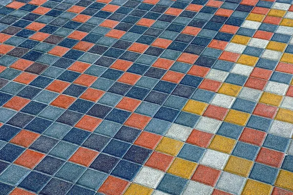 Textura Quadrada Colorida Pedra Lajes Pavimentação Estrada — Fotografia de Stock