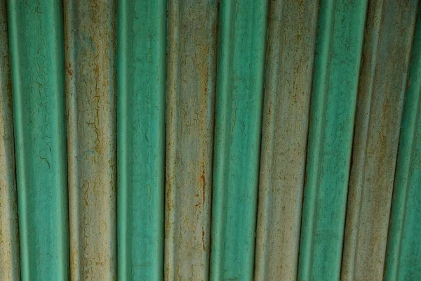 Fundo Verde Cinza Uma Parede Enferrujada Metal Velho — Fotografia de Stock