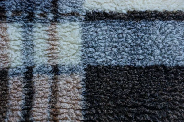 灰色茶色の格子縞のウールの質感 — ストック写真