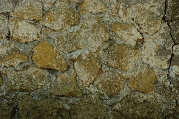 Texture Marrone Grandi Pietre Ciottoli Nel Vecchio Muro — Foto Stock