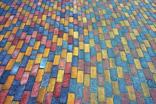 Textura Tijolo Colorido Pedra Lajes Pavimentação Estrada — Fotografia de Stock