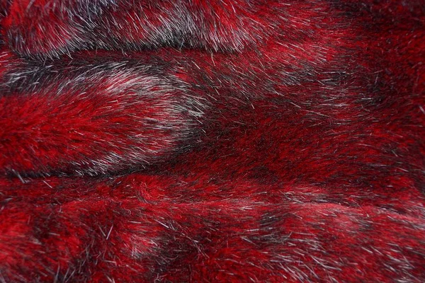 Texture Fourrure Rouge Sur Vêtement — Photo