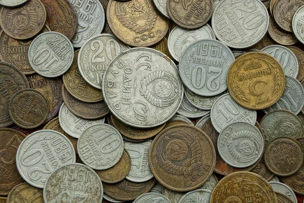 Текстура Білого Коричневого Старого Радянського Монети — стокове фото
