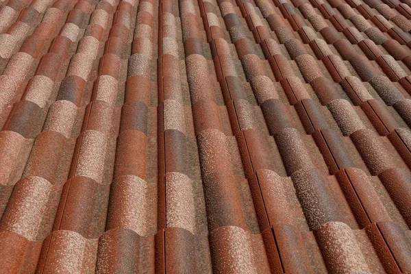 Textura Marrom Telha Longa Telhado Edifício — Fotografia de Stock