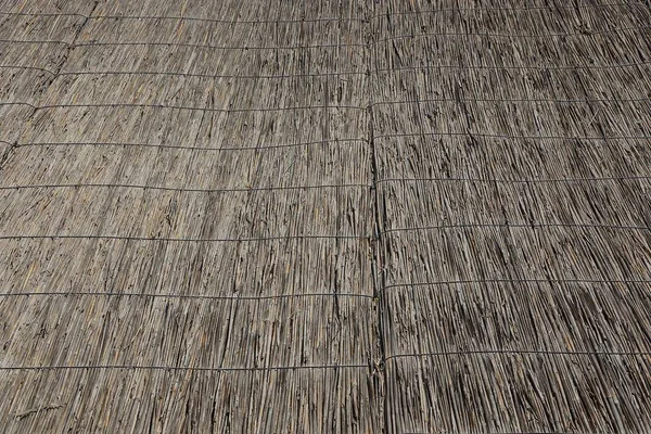 Сіра Вегетативна Текстура Сухої Тростини Даху — стокове фото