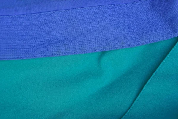 Blauw Groen Textuur Weefsel Van Stukken Van Verfrommeld Materie — Stockfoto