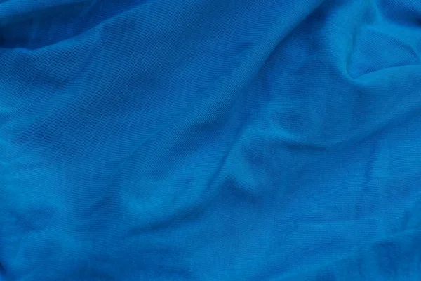 Ciemny Niebieski Tekstura Tkanina Kawałek Materii Zmięty — Zdjęcie stockowe