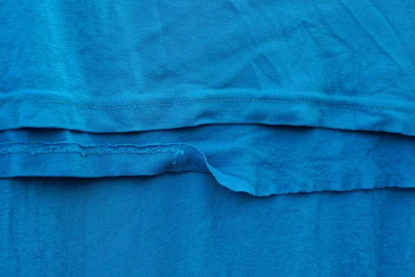 Mavi Doku Buruşuk Maddenin Bir Parçası Üzerinden — Stok fotoğraf
