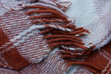 Bir parça yünlü battaniye gri kahverengi doku
