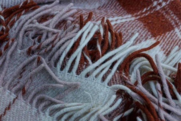 Bir Parça Yünlü Battaniye Gri Kahverengi Doku — Stok fotoğraf