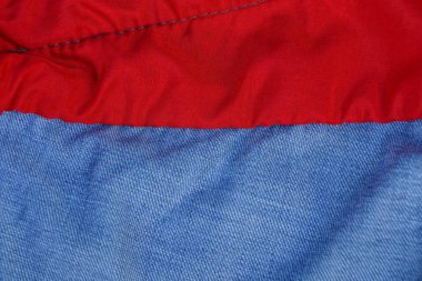 Giyim bir parça kırmızı mavi kumaş dokusu