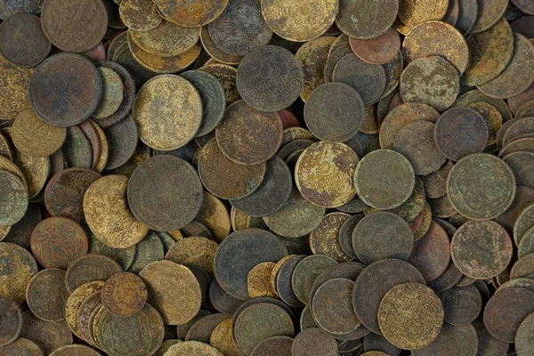 Текстура Старых Грязных Советских Монет Куче — стоковое фото