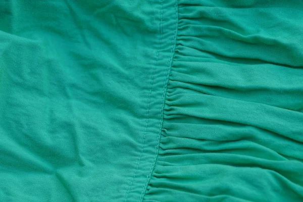 Textura Tela Verde Tela Arrugada Ropa — Foto de Stock