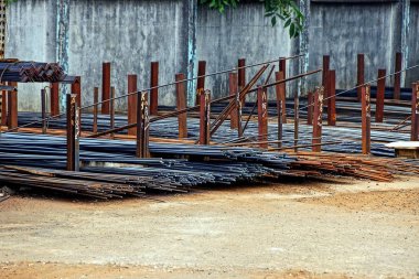 Takviye bir yığın stok çelik çubukları