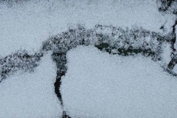 Textura Natural Blanca Nieve Agrietada Frío — Foto de Stock