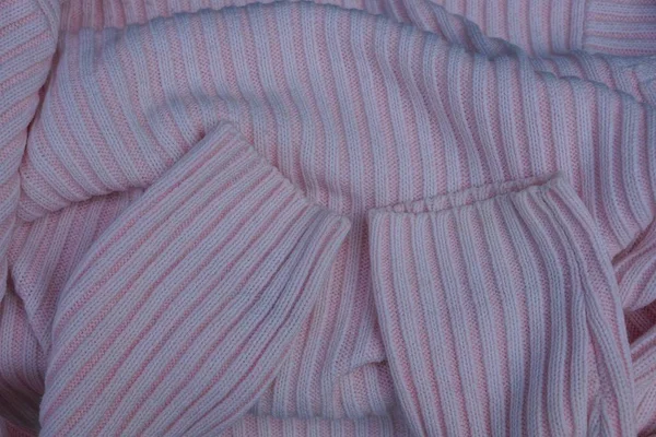 Jasny Róż Tkane Wełna Sweter Tkanina Tekstury — Zdjęcie stockowe