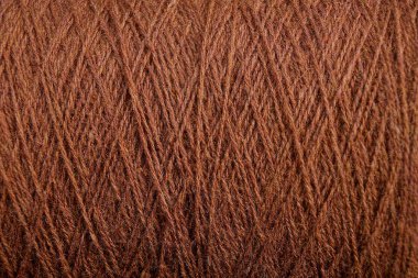 Kalın yün iplik yün kahverengi doku