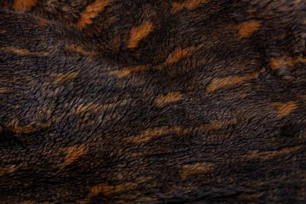 Textura Marrom Pele Manchada Pedaço Casaco Pele — Fotografia de Stock