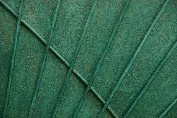 Текстура Старої Зеленої Залізної Стіни Довгими Смугами — стокове фото