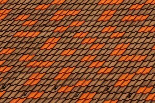 Textura Colorida Fragmento Telhas Telhado Edifício — Fotografia de Stock