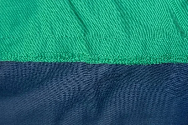 Látka Zelená Černá Textury Oblečení Švem — Stock fotografie
