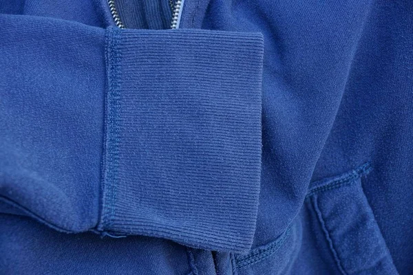 Blaugrauer Stoff Textur Der Kleidung Mit Ärmeln — Stockfoto