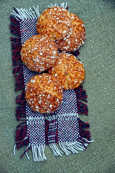 Donuts Castanhos Pedaço Pano — Fotografia de Stock