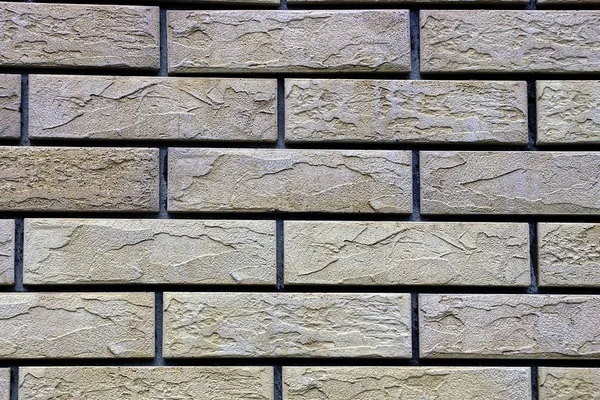 Texture Grise Fragment Brique Sur Mur Maison — Photo
