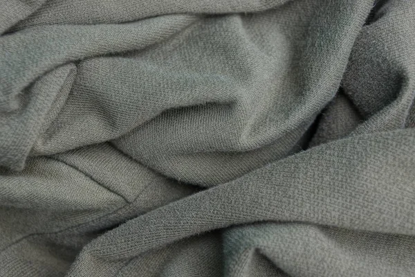 Textura Tela Verde Gris Pieza Arrugada Ropa — Foto de Stock