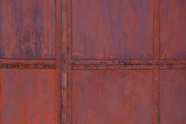 Red Metal Texture Old Iron Wall — Stock Photo, Image