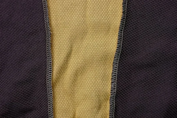 Tekstura Tkanina Brązowy Szeroko Żółtym Paskiem — Zdjęcie stockowe