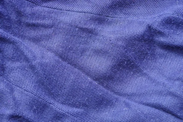 Textura Tecido Lilás Azul Pedaço Matéria Amassada — Fotografia de Stock