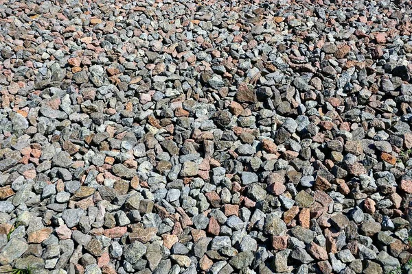 Tekstury Stos Małych Kamieni Gruzu Szary — Zdjęcie stockowe