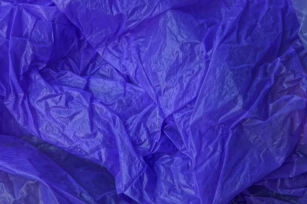 Lilac Plastic Texture Crumpled Piece Cellophane — Stock Photo, Image