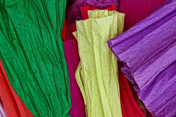 Set of colored paper on white background