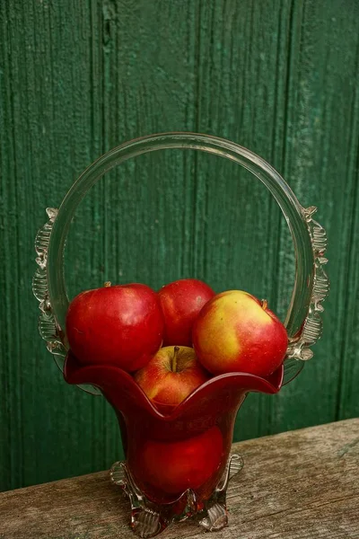 Pommes Rouges Dans Vase — Photo