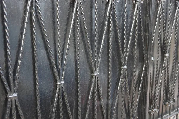 Tekstury Szary Czarny Metalowe Pręty Żelazne Kute Wzór — Zdjęcie stockowe