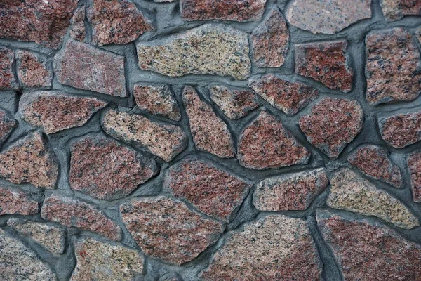Textura Pedra Marrom Grandes Paralelepípedos Parede Cerca — Fotografia de Stock