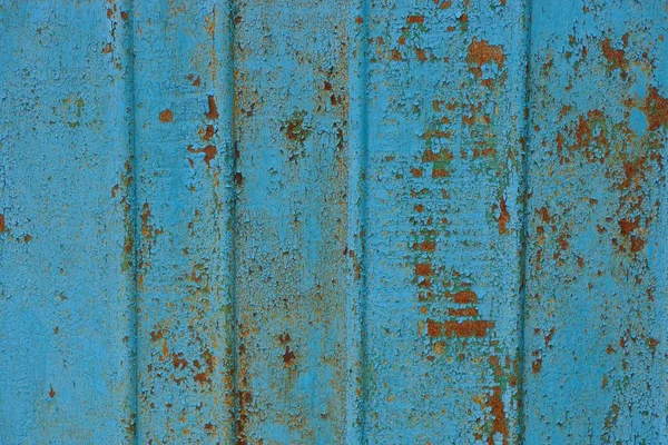 Texture Métallique Bleu Brun Vieux Mur Fer Rouillé — Photo