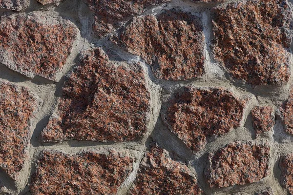 Brown Stone Texture Cobble Stones Cement Wall — Stock Photo, Image