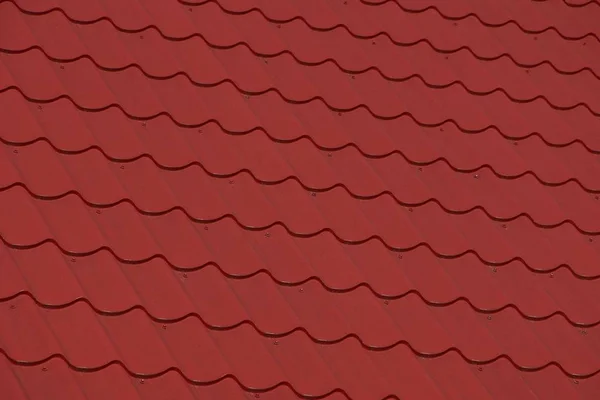 Bright Red Tile Texture Roof House — Stock Photo, Image