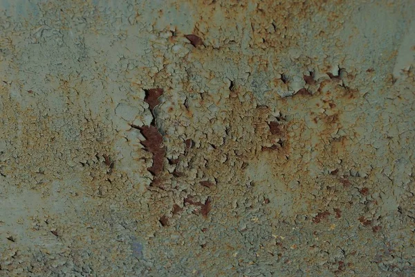 Zielony Metal Tekstury Starych Murów Zużyte Mieście Rust — Zdjęcie stockowe