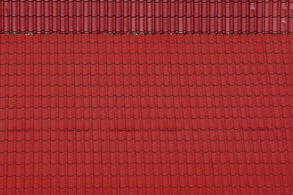 Fundo Vermelho Brilhante Telhas Telhado Casa — Fotografia de Stock