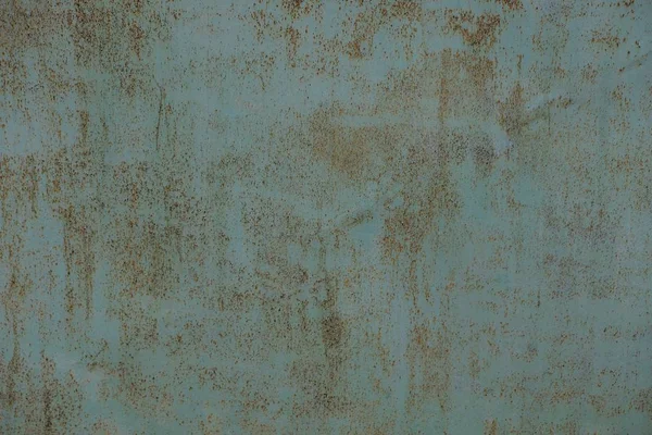 Braun Blauer Metallhintergrund Aus Rostigem Eisenzaun — Stockfoto