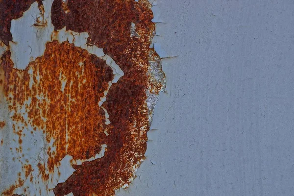 Металлическая Текстура Старой Серой Стены Железа Красной Ржавчиной — стоковое фото