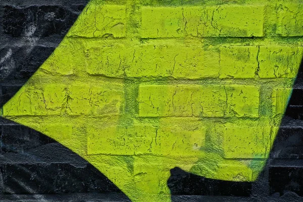 Groene Zwarte Achtergrond Van Een Bakstenen Muur Van Een Huis — Stockfoto