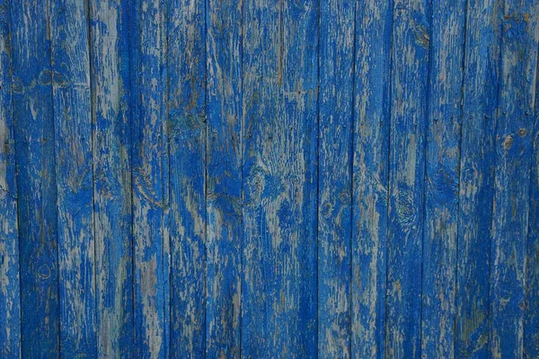 Fundo Azul Placas Vedação Madeira — Fotografia de Stock