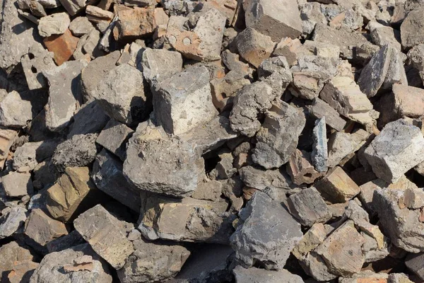 Šedá Textura Kusů Betonu Kamenů Hromadě Odpadků — Stock fotografie