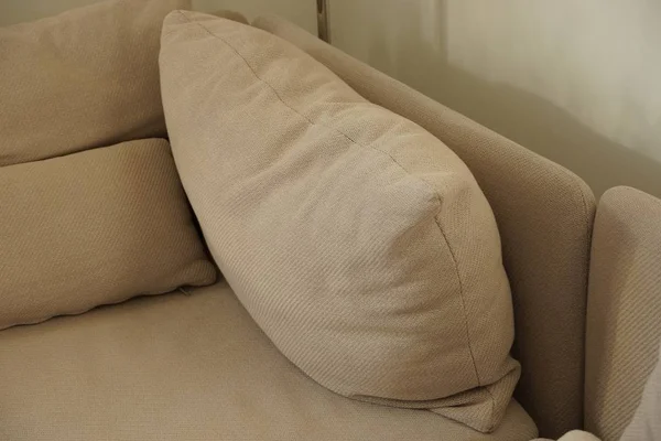 Gray Brown Fabric Pillows Couch Room — Stock Photo, Image