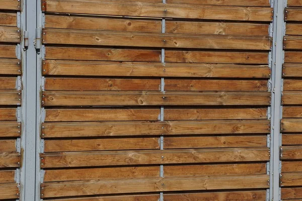 Kerítés Falán Lévő Vékony Lapok Barna Fából Készült Háttere — Stock Fotó